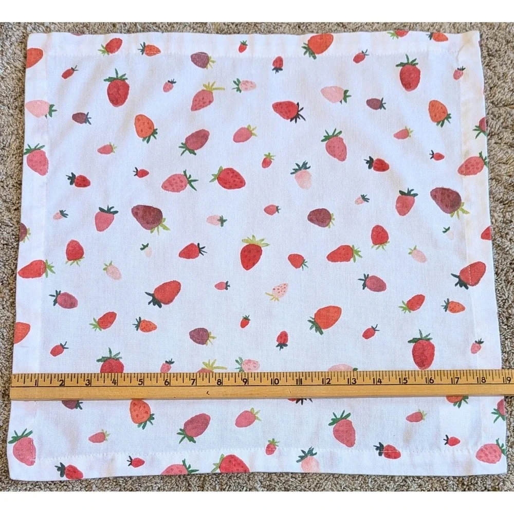 Strawberry Fruit Print Fabric Napkins 19